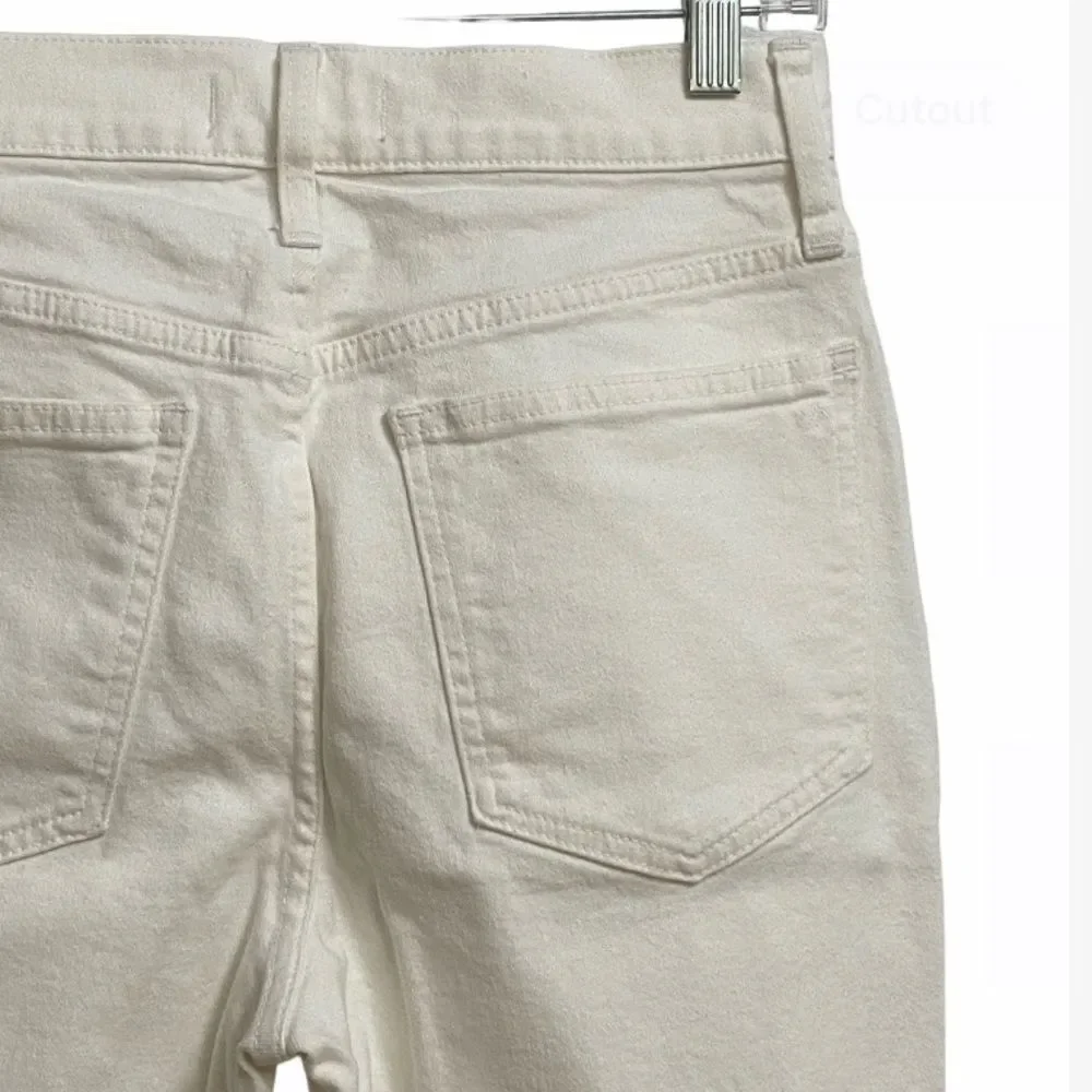 Madewell The Perfect Vintage Crop Jeans Women's 26 Off-White Knee-Rip Edition - Picture 12 of 16